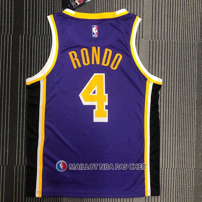 Maillot Los Angeles Lakers Rajon Rondo NO 4 Statement Edition 2021-22 Volet